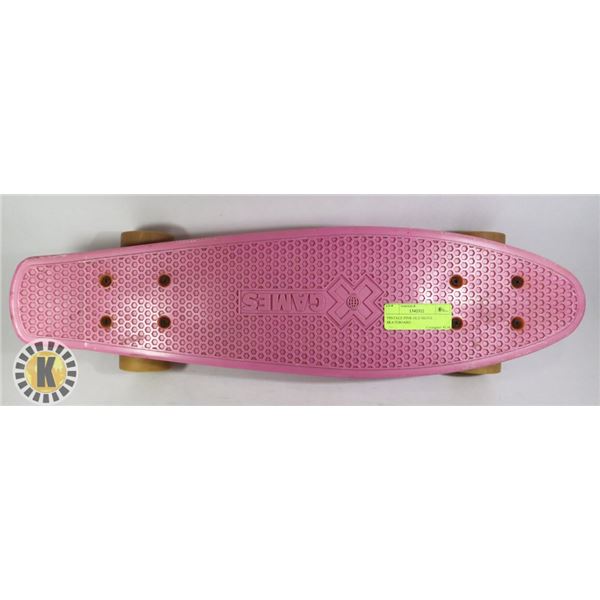 VINTAGE PINK OLD SCHOOL SKATEBOARD