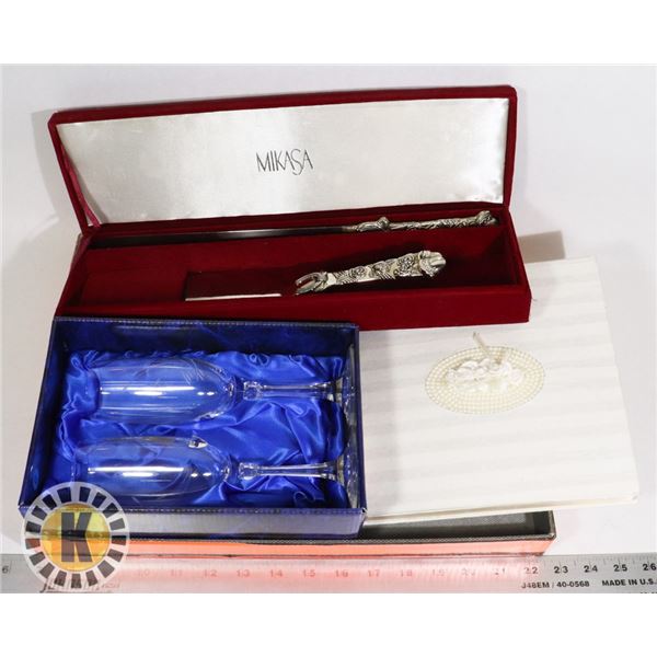 WEDDING ITEMS - IRISH HAND CUT GLASS FLUTES MIKASA