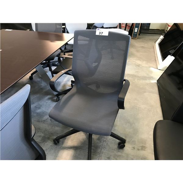 GREY EURO STYLE MESH FLEX-BACK TASK CHAIR