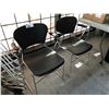 Image 1 : 8 BLACK AND CHROME FRAME STACKING ARM CHAIRS COMES WITH CHAIR DOLLIE