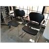 Image 2 : 8 BLACK AND CHROME FRAME STACKING ARM CHAIRS COMES WITH CHAIR DOLLIE