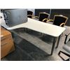Image 2 : WHITE 5' X 4' CORNER COMPUTER TABLE (LH)
