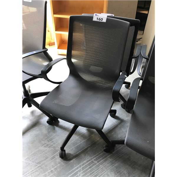 GREY EURO STYLE MESH FLEX-BACK TASK CHAIR