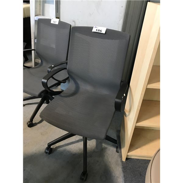 GREY EURO STYLE MESH FLEX-BACK TASK CHAIR