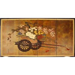 Hand-Painted Chinese Wall Screen #1870078