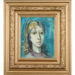 Rukavina-ORIGINAL Aqua Portrait Framed #1870106