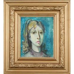 Rukavina-ORIGINAL Aqua Portrait Framed #1870106