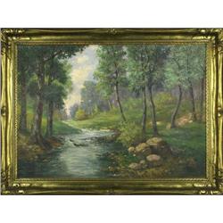 M. Winker ?Landscape, Stream in Woods" #1870125