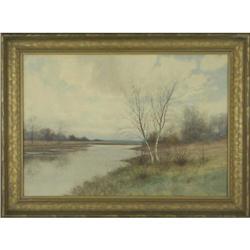 Paul Jones. ?River Landscape?, landscape, #1870132