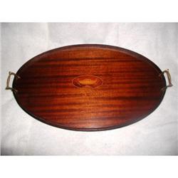 Mahogany Butlers Tray Satinwood Inlay 19th #1870215