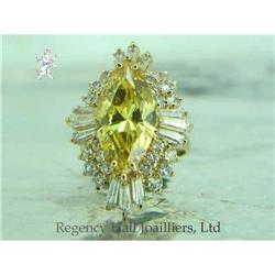 RHJ Warm Canary Cubic Zirconium Marquise Ring #1870254