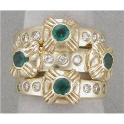 14K emerald stacking rings #1870364