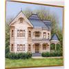 Image 1 : Oil on Canvas Painting Blue Roof Victorian #1870379