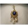 Image 1 : Victorian 18K Gold Enamel Pearl Ruby Pendant #1870558