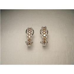 14K WG Gold Chocolate Diamond Huggie Earrings #1870566