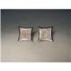 14K WG White Gold Pave Diamond Square Earrings #1870612