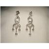 Image 1 : Estate 14K WG Gold Diamond Chandelier Earrings #1870662
