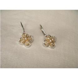 14K Gold Diamond Filigree Floral Drop Earrings #1870685