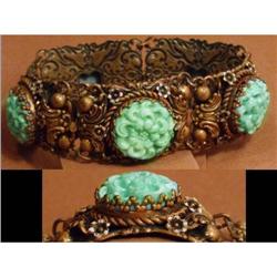 Vintage Art deco Czech GLASS  enamel Bracelet #1870714