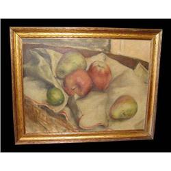 Fruit Still Life Oil Painting Apple Pear Lime  #1870936