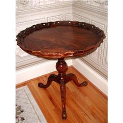 Pie Crust Table Fame Mahogany Pierced C.1930 #1872985