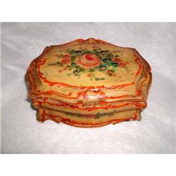 Papier Mache Box Hand Painted French 19th C #1872989