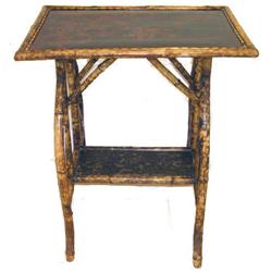 Asian Bamboo & Lacquer Side Table #1873049