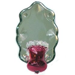 Ruby Red Glass Mirrored Candle Holder #1873055