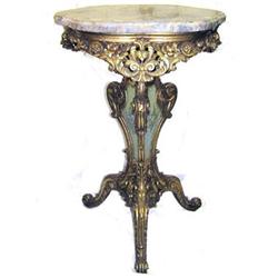 Pair Gilded Venetian Marble Side Tables #1873105