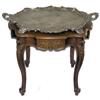 Image 1 : Georgian Style Tray Table with Silver Tray #1873144