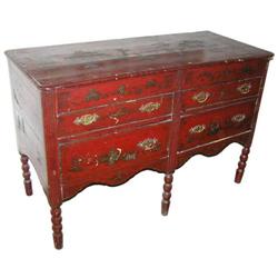 William & Mary Red Lacquer Chinoiserie Chest #1873147