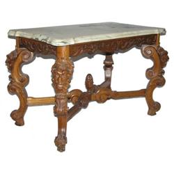 Antique Marble Top Georgian Hall Bench #1873152