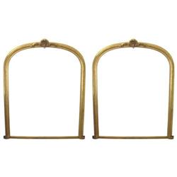 Pair Giltwood Overmantel Classical Mirrors #1873157