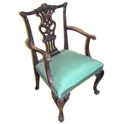 George II Chippendale Mahogany Armchair #1873205