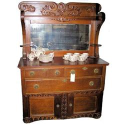 Late Victorian / Arts & Crafts Oak Sideboard #1873221