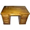 Image 1 : Arts & Crafts Tiger Oak Pedestal Desk #1873222
