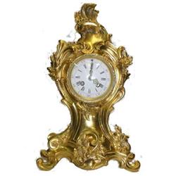 French Rococo Gilt Bronze Mantle Clock #1873250