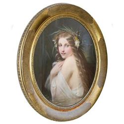 French School Gouache Portrait of Flora #1873284