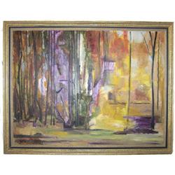 c1970 YETTY Forest Landscape Oil Painting #1873290