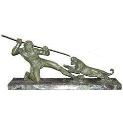 MELANI French Art Deco Lion Hunter Bronze #1873305