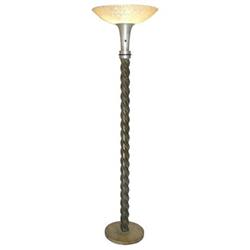 Mid-Century Modern Green Limed Floor Lamp #1873339