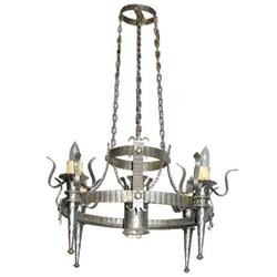 Gothic Revival Electrified Iron Chandelier #1873375