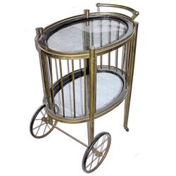 Antique Brass Cocktail Bar Cart #1873386