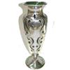 Image 1 : Art Nouveau Glass Vase w Silver Overlay #1873397