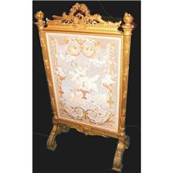 Aubusson Needlework Fire Screen #1873472