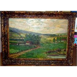 Dvorak, Oil Painting Landscape c 1940 #1873505