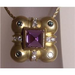 Designer Amethyst Diamond Pendant Necklace #1873708