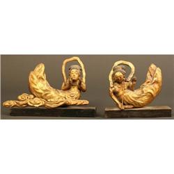 Gilded 18th Century Japanese Angels, Exquisite #1873720