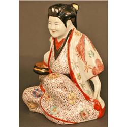 Japanese Antique Porcelain Seated Girl, 19th #1873723