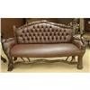 Image 1 : ANTIQUE RENAISSANCE RUSTIC TUFTED LEATHER SOFA #1873793